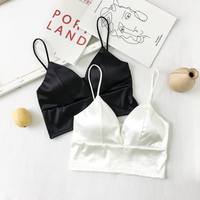 Śpiące biustonosze biustonosze Push-Up seksowna bielizna Top bezprzewodowy Top biustonosz seksowne kobiety seksowny pasek jedwabny gładki Plunge biustonosz Bralette 2